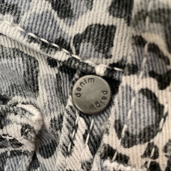 PAIGE Peg Skinny Jeans Grey Animal Print Mid-Rise Ankle Stretch Size 30 - Picture 12 of 14